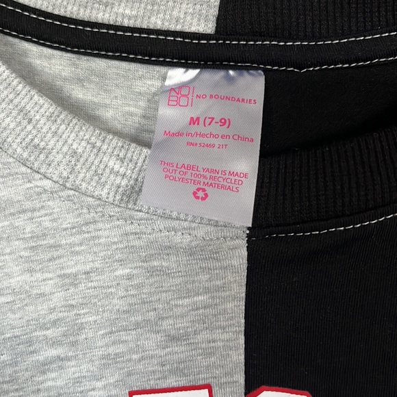 No Boundaries Graphic Print Self-Esteem Colorblocked Tee Junior’s Size M (7-9) - Picture 5 of 7